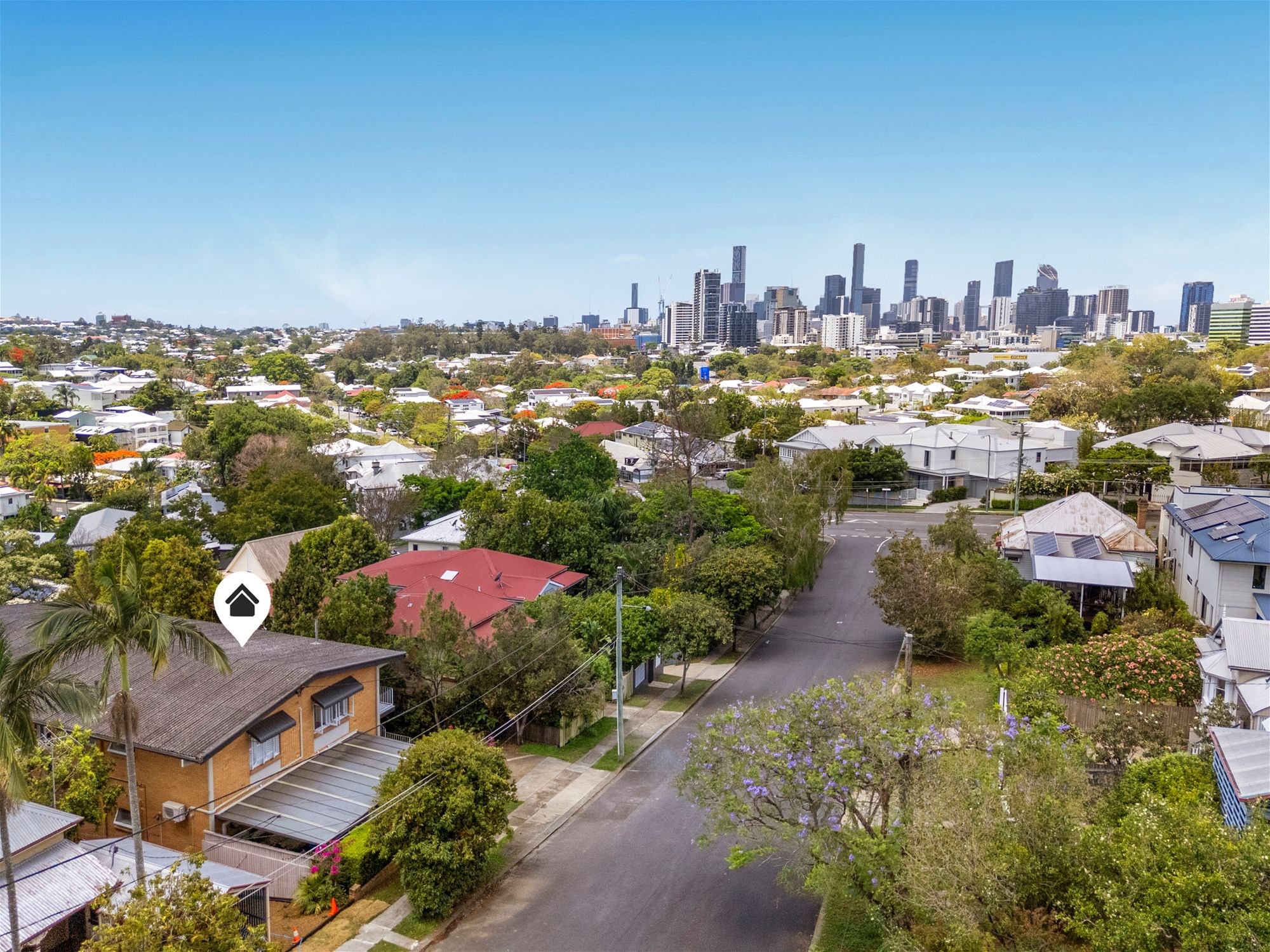 Elevated, peaceful, city skyline views 